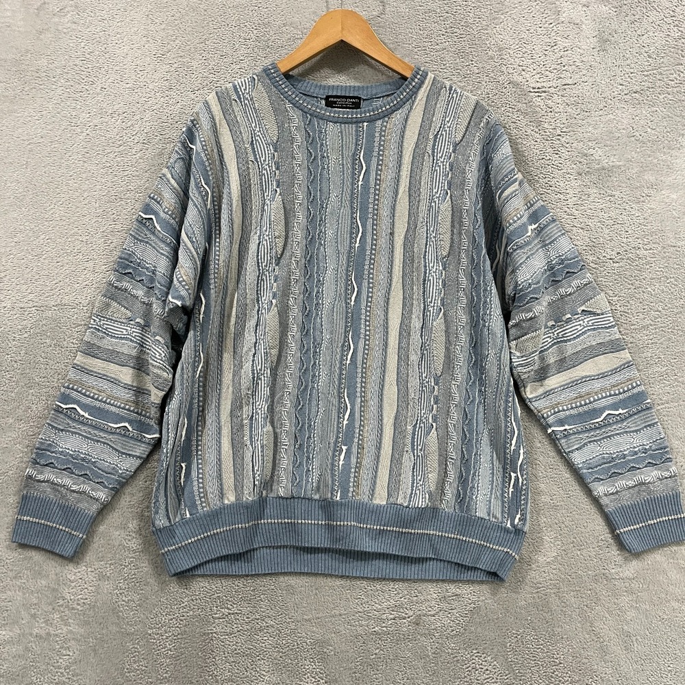 Vintage Franco Danti Striped Grandpa Cosby Colorful Coogi Style  Sweater Medium